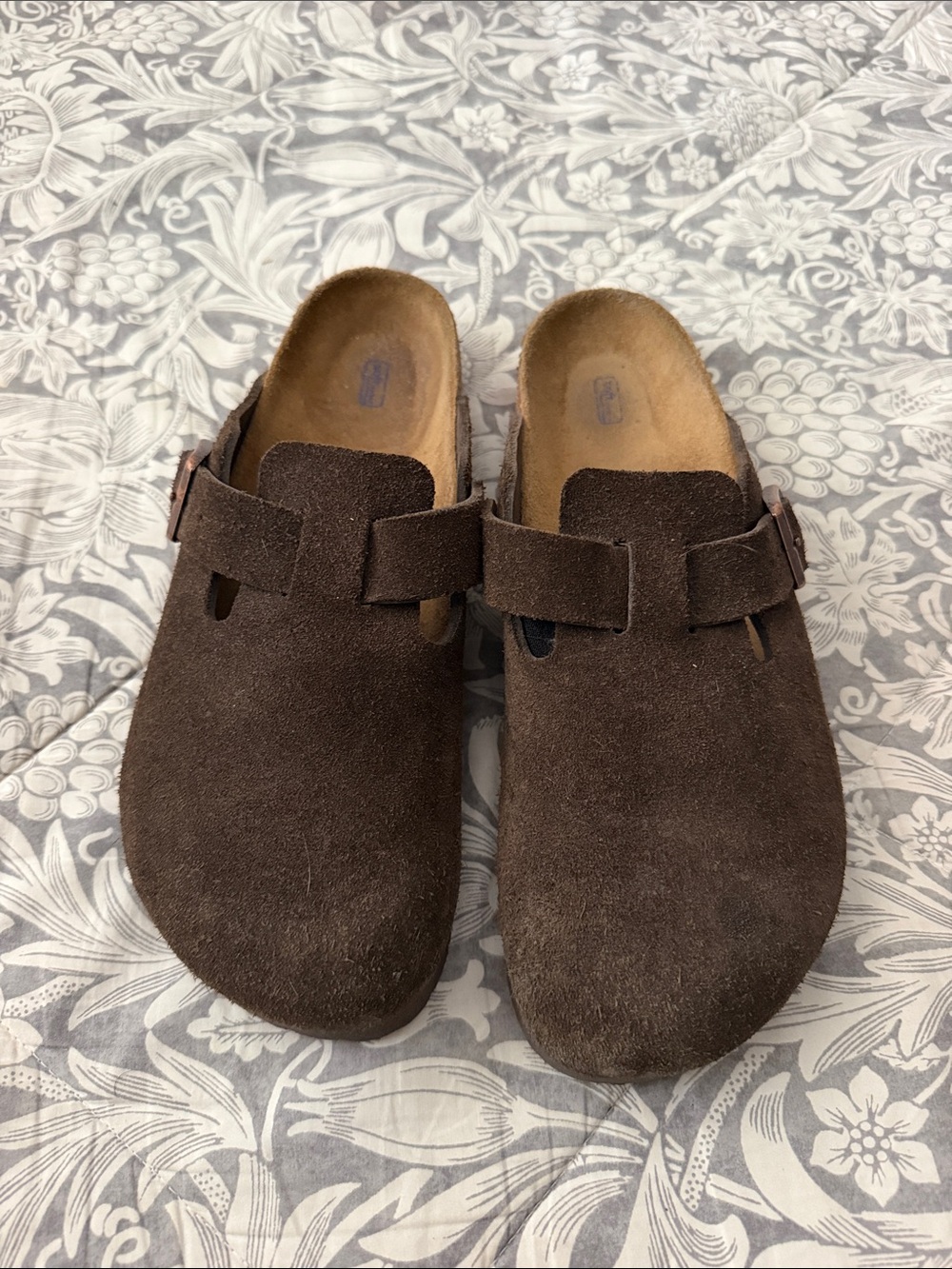 Birkenstock Brown Suede Slip-On Clogs, worn maybe 3x